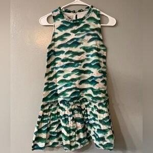 JEAN BOURGET Vintage Cotton Girls Dress Size 4 Mod Abstract schools of fish